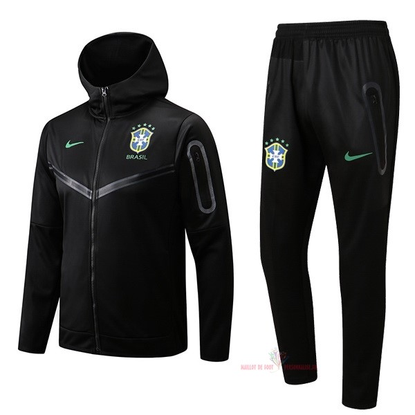 Maillot Om Pas Cher Nike Chaqueta Con Capucha Brésil 2022 Noir