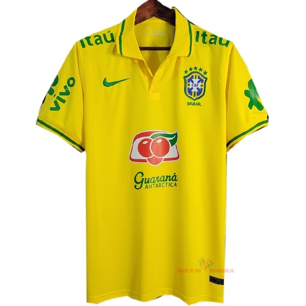 Maillot Om Pas Cher Nike Polo Brésil 2022 Jaune Vert