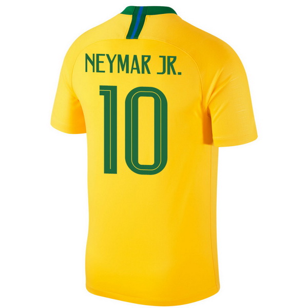 Maillot Om Pas Cher Nike NO.10 Neymar JR. Domicile Maillots Brésil 2018 Jaune
