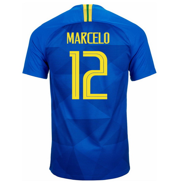 Maillot Om Pas Cher Nike NO.12 Marcelo Exterieur Maillots Brésil 2018 Bleu