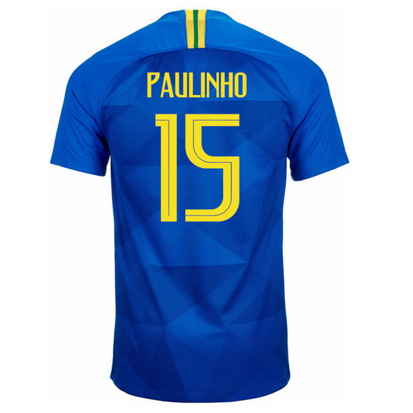 Maillot Om Pas Cher Nike NO.15 Paulinho Exterieur Maillots Brésil 2018 Bleu