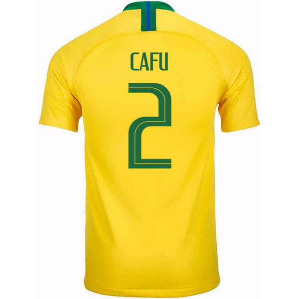Maillot Om Pas Cher Nike NO.2 Cafu Domicile Maillots Brésil 2018 Jaune