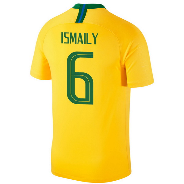 Maillot Om Pas Cher Nike NO.6 Ismaily Domicile Maillots Brésil 2018 Jaune
