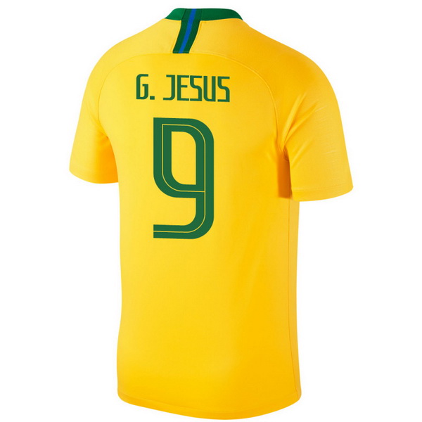 Maillot Om Pas Cher Nike NO.9 G.Jesus Domicile Maillots Brésil 2018 Jaune