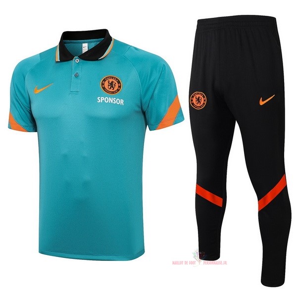 Maillot Om Pas Cher Nike Ensemble Complet Polo Chelsea 2021 2022 Vert Orange Noir