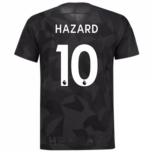 Maillot Om Pas Cher Nike NO.10 Hazard Third Maillots Chelsea 2017 2018 Noir