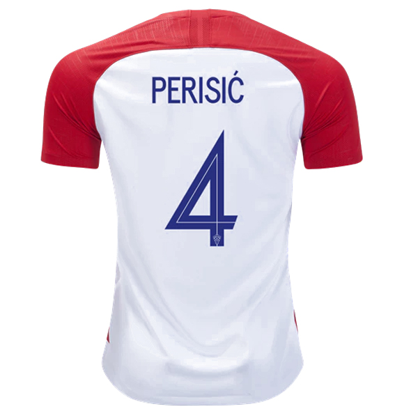Maillot Om Pas Cher Nike NO.4 Perisic Domicile Maillots Croatie 2018 Rouge