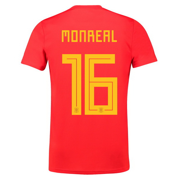 Maillot Om Pas Cher adidas NO.16 Monreal Domicile Maillots Espagne 2018 Rouge