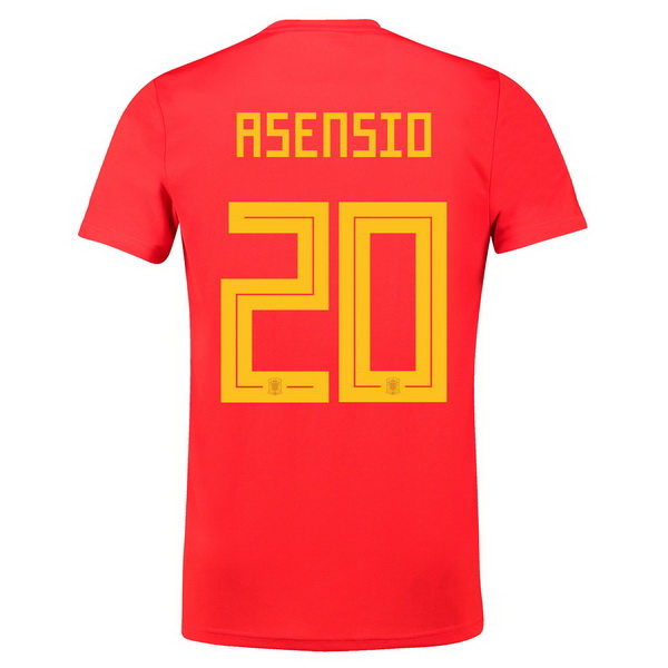 Maillot Om Pas Cher adidas NO.20 Asensio Domicile Maillots Espagne 2018 Rouge