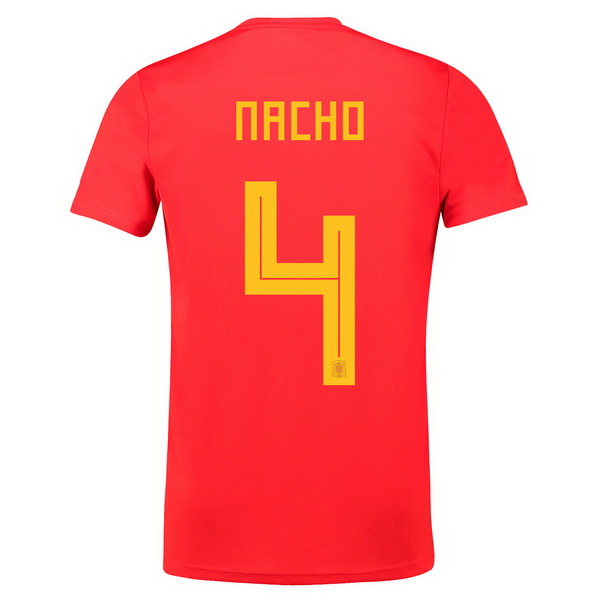 Maillot Om Pas Cher adidas NO.4 Nacho Domicile Maillots Espagne 2018 Rouge