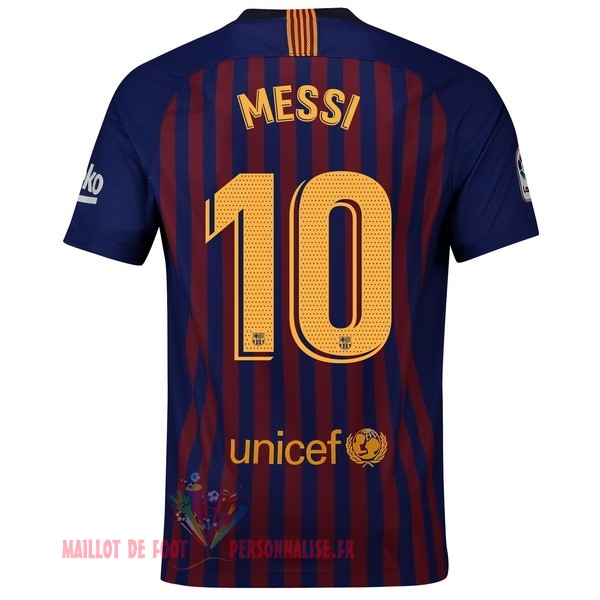 Maillot Om Pas Cher Nike NO.10 Messi Domicile Maillots Barcelona 18-19 Bleu Rouge