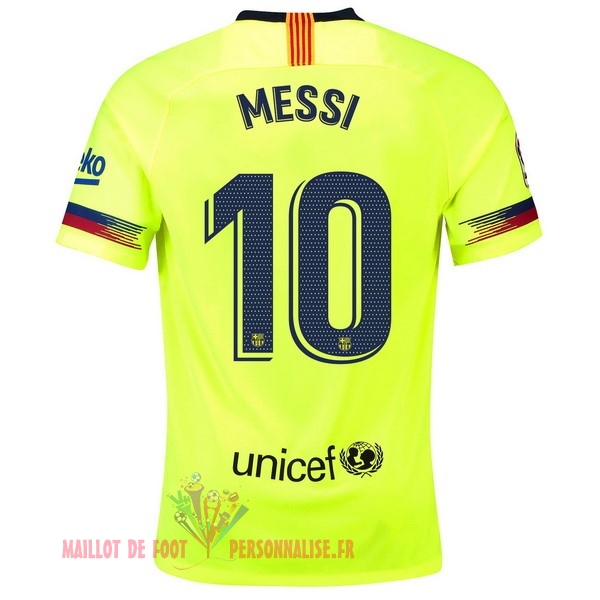 Maillot Om Pas Cher Nike NO.10 Messi Exterieur Maillots Barcelona 18-19 Vert