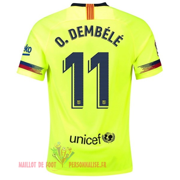 Maillot Om Pas Cher Nike NO.11 O.Dembele Exterieur Maillots Barcelona 18-19 Vert