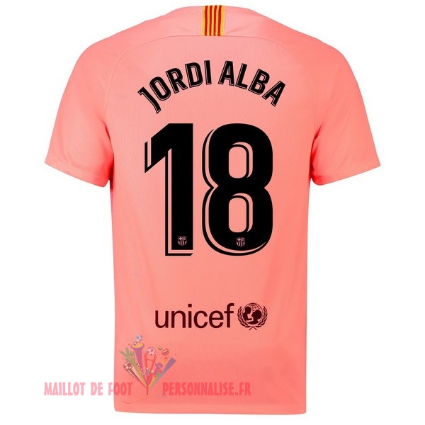 Maillot Om Pas Cher Nike NO.18 Jordi Alba Third Maillots Barcelona 18-19 Rouge