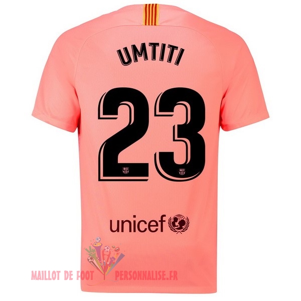 Maillot Om Pas Cher Nike NO.23 Umtiti Third Maillots Barcelona 18-19 Rouge