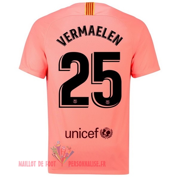 Maillot Om Pas Cher Nike NO.25 Vermaelen Third Maillots Barcelona 18-19 Rouge