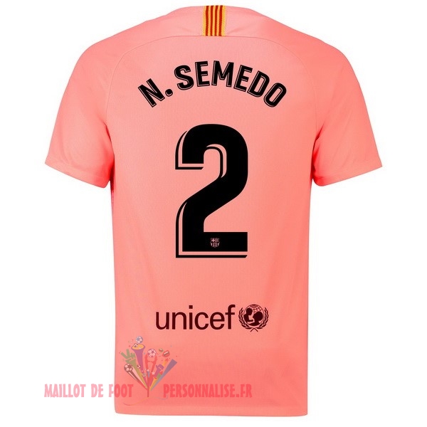 Maillot Om Pas Cher Nike NO.2 N.Semedo Third Maillots Barcelona 18-19 Rouge