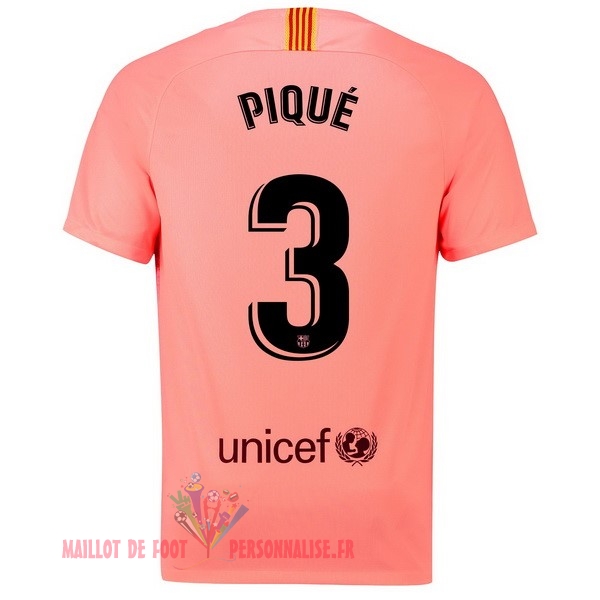 Maillot Om Pas Cher Nike NO.3 Pique Third Maillots Barcelona 18-19 Rouge