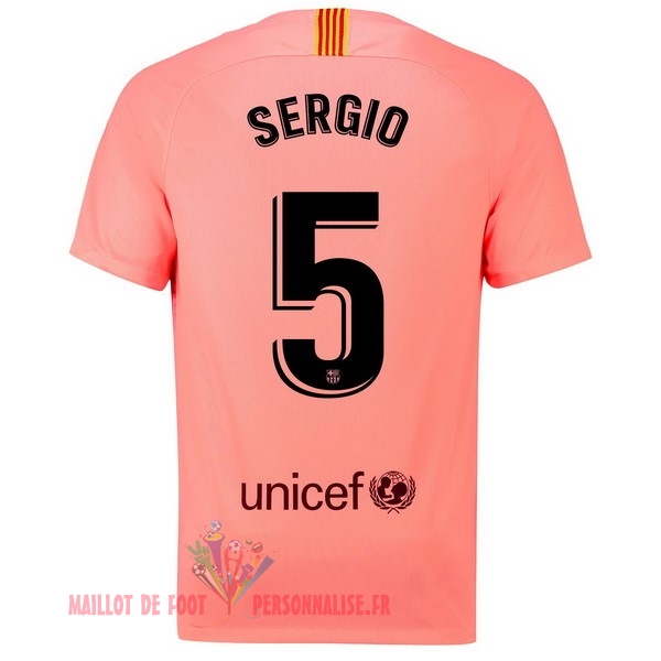 Maillot Om Pas Cher Nike NO.5 Sergio Third Maillots Barcelona 18-19 Rouge