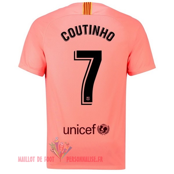 Maillot Om Pas Cher Nike NO.7 Coutinho Third Maillots Barcelona 18-19 Rouge