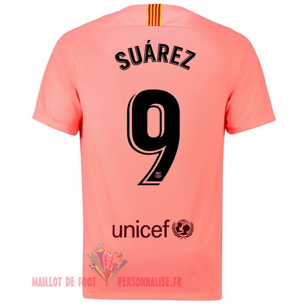 Maillot Om Pas Cher Nike NO.9 Suarez Third Maillots Barcelona 18-19 Rouge