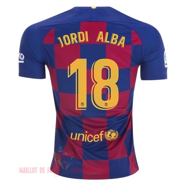 Maillot Om Pas Cher Nike NO.18 Jordi Alba Domicile Maillot Barcelona 2019 2020 Bleu Rouge