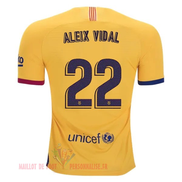 Maillot Om Pas Cher Nike NO.22 Aleix Vidal Exterieur Maillot Barcelona 2019 2020 Jaune