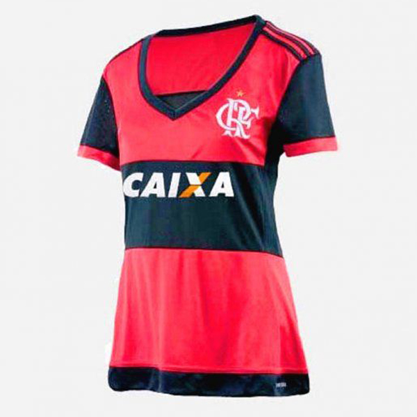 Maillot Om Pas Cher adidas Domicile Maillots Femme Flamengo 2017 2018 Rouge Noir