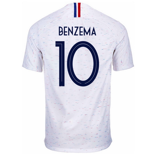 Maillot Om Pas Cher Nike NO.10 Benzema Exterieur Maillots France 2018 Blanc