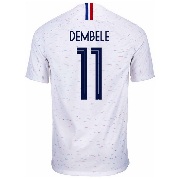 Maillot Om Pas Cher Nike NO.11 Dembele Exterieur Maillots France 2018 Blanc