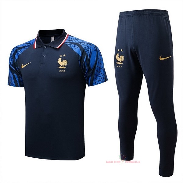 Maillot Om Pas Cher Nike Ensemble Complet Polo France 2022 Bleu Marine