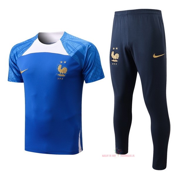 Maillot Om Pas Cher Nike Entrainement Ensemble Complet France 2022 Bleu Blanc