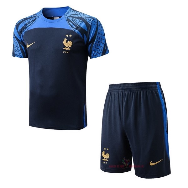 Maillot Om Pas Cher Nike Entrainement Ensemble Complet France 2022 Bleu Marine