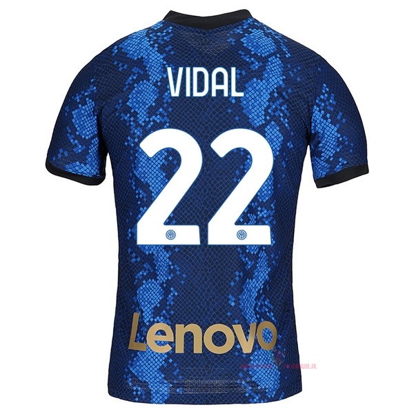 Maillot Om Pas Cher Nike NO.22 Vidal Domicile Maillot Internazionale Milano 2021 2022 Bleu
