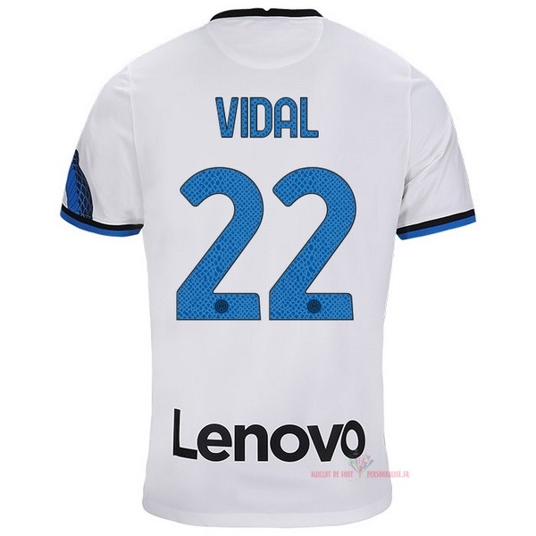 Maillot Om Pas Cher Nike NO.22 Vidal Exterieur Maillot Internazionale Milano 2021 2022 Blanc
