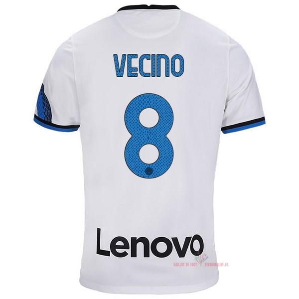 Maillot Om Pas Cher Nike NO.8 Vecino Exterieur Maillot Internazionale Milano 2021 2022 Blanc