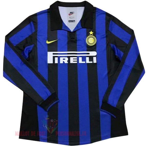 Maillot Om Pas Cher Nike DomiChili Manches Longues Internazionale Milano Vintage 1998 1999 Bleu
