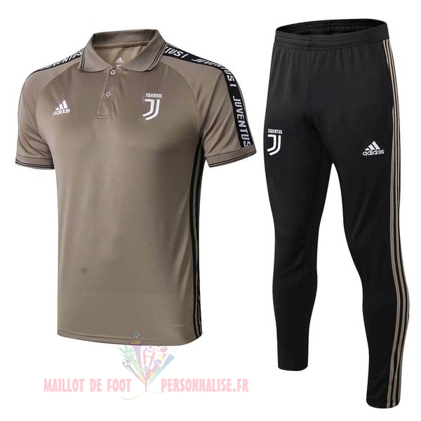 Maillot Om Pas Cher adidas Ensemble Polo Juventus 2019 2020 Marron Noir