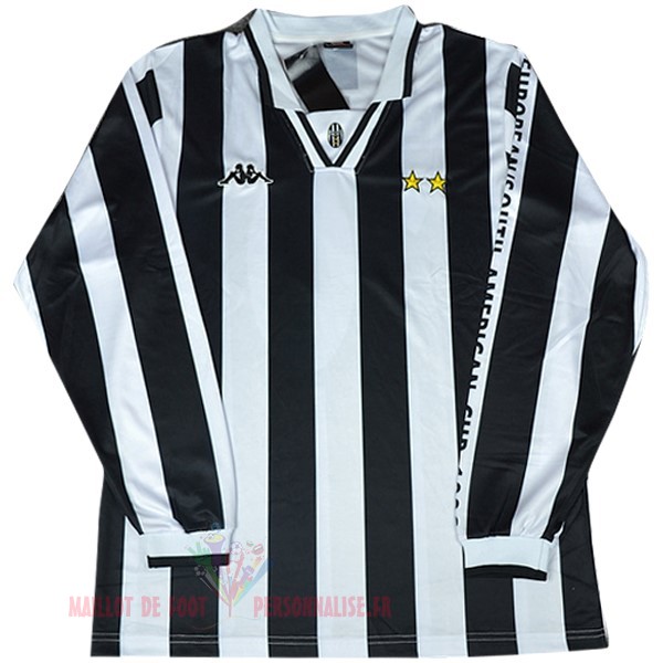Maillot Om Pas Cher Kappa Toyota Cup DomiChili Manches Longues Juventus Vintage 1996 Noir Blanc