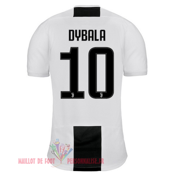 Maillot Om Pas Cher adidas NO.10 Dybala Domicile Maillots Juventus 18-19 Blanc Noir