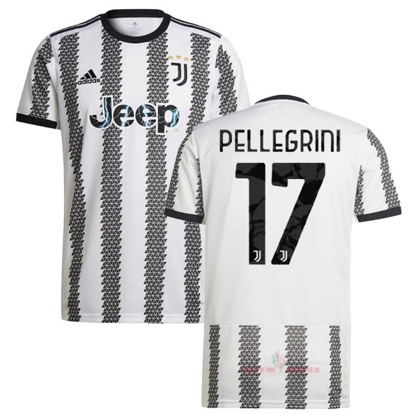 Maillot Om Pas Cher adidas NO.17 Pellegrini Domicile Maillot Juventus 2022 2023 Blanc Noir