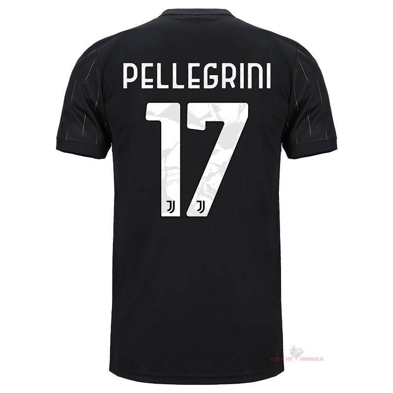 Maillot Om Pas Cher adidas NO.17 Pellegrini Exterieur Maillot Juventus 2021 2022 Noir