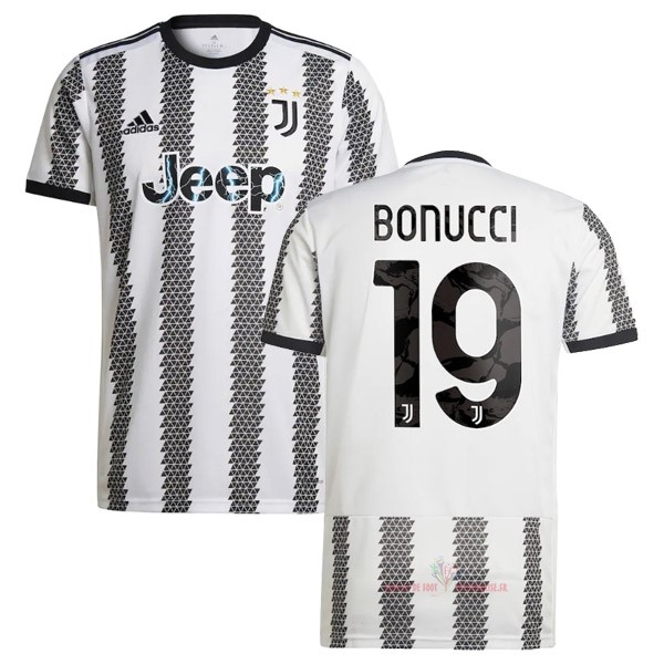 Maillot Om Pas Cher adidas NO.19 Bonucci Domicile Maillot Juventus 2022 2023 Blanc Noir