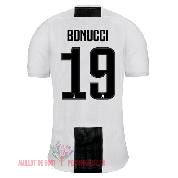 Maillot Om Pas Cher adidas NO.19 Bonucci Domicile Maillots Juventus 18-19 Blanc Noir