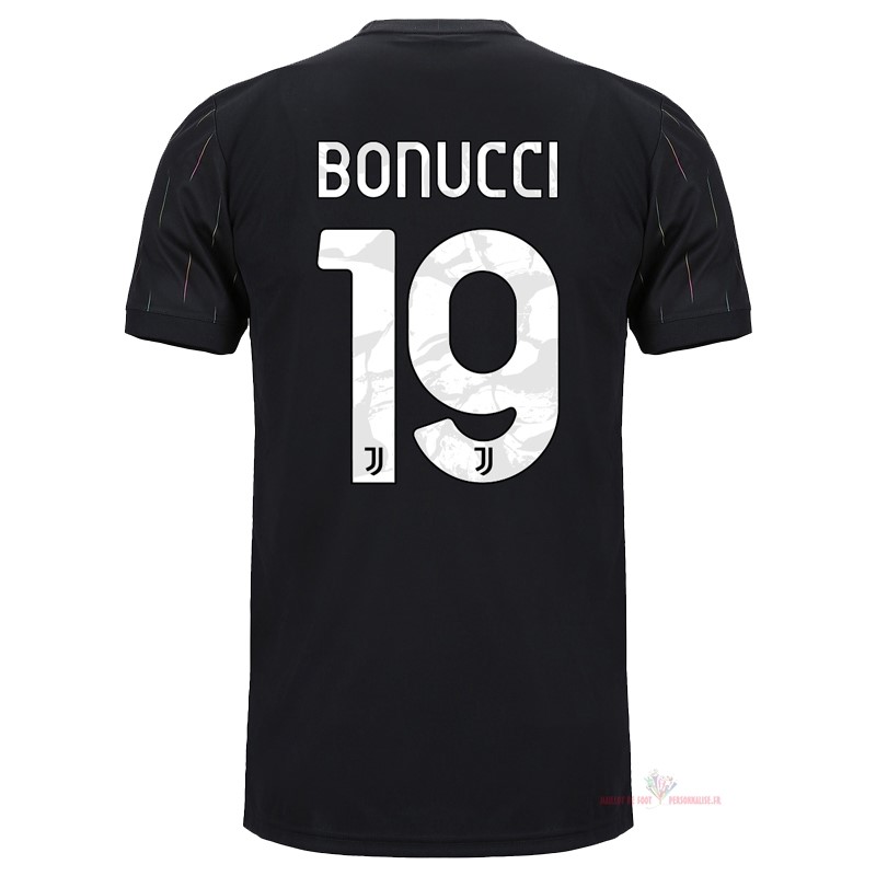 Maillot Om Pas Cher adidas NO.19 Bonucci Exterieur Maillot Juventus 2021 2022 Noir