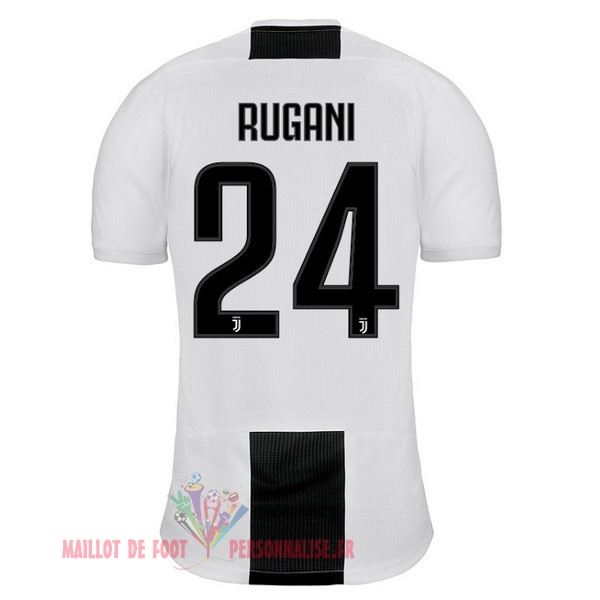 Maillot Om Pas Cher adidas NO.24 Rugani Domicile Maillots Juventus 18-19 Blanc Noir