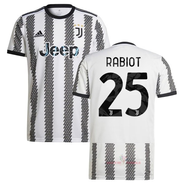 Maillot Om Pas Cher adidas NO.25 Rabiot Domicile Maillot Juventus 2022 2023 Blanc Noir