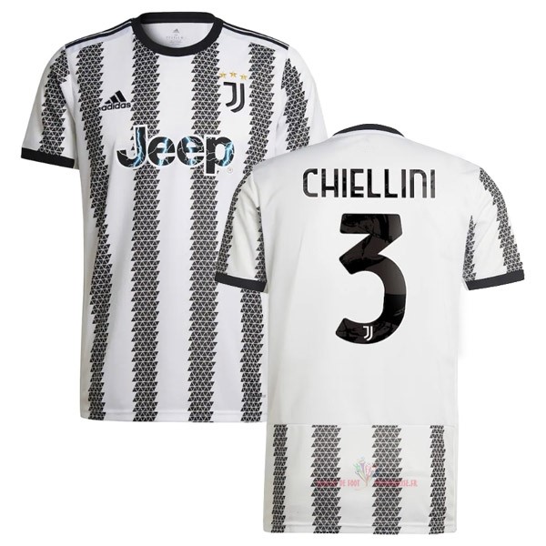 Maillot Om Pas Cher adidas NO.3 Chiellini Domicile Maillot Juventus 2022 2023 Blanc Noir