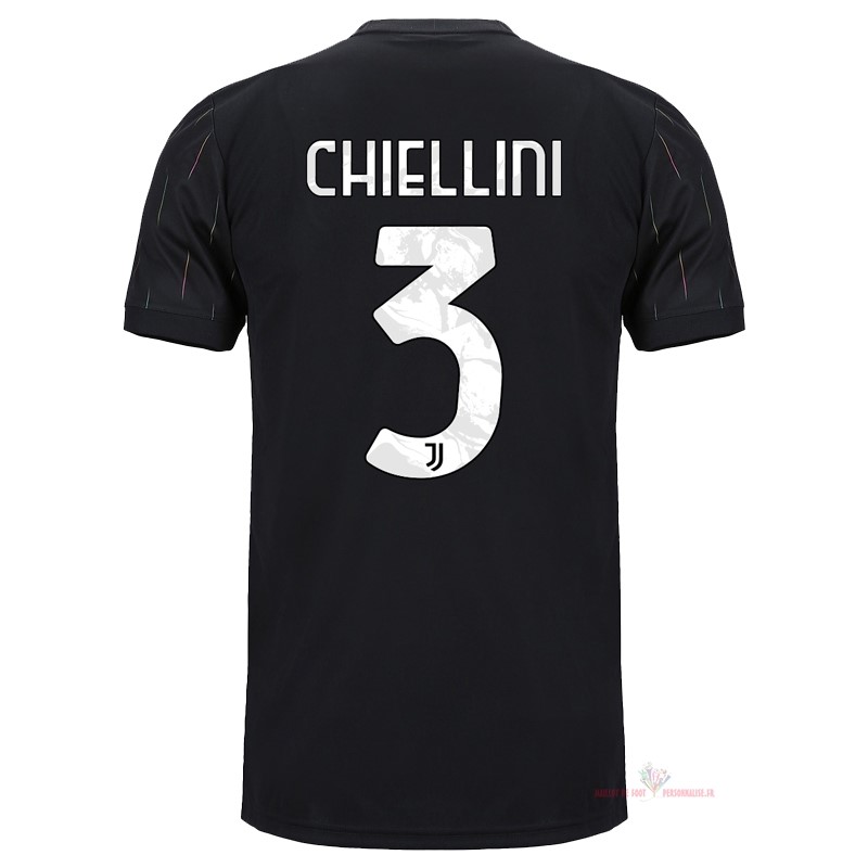 Maillot Om Pas Cher adidas NO.3 Chiellini Exterieur Maillot Juventus 2021 2022 Noir