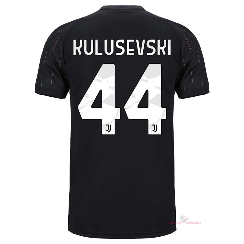 Maillot Om Pas Cher adidas NO.44 Kulusevski Exterieur Maillot Juventus 2021 2022 Noir